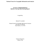 Cover page: Accuracy of Spatial Databases: Initiative One Specialist Meeting Report (89-1)