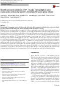 Cover page: Identification and validation of QTL for grain yield and plant water status under contrasting water treatments in fall-sown spring wheats.