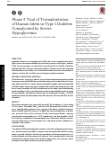 Cover page: Phase 3 Trial of Transplantation of Human Islets in Type 1 Diabetes Complicated by Severe Hypoglycemia