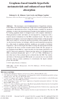 Cover page: Graphene-based tunable hyperbolic metamaterials and enhanced near-field absorption.