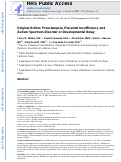 Cover page: Preeclampsia, Placental Insufficiency, and Autism Spectrum Disorder or Developmental Delay