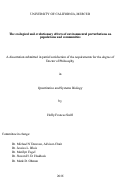 Cover page: The ecological and evolutionary effects of environmental perturbations on populations and communities
