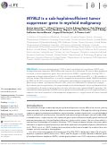 Cover page: MYBL2 is a sub-haploinsufficient tumor suppressor gene in myeloid malignancy