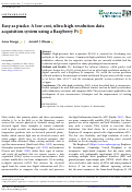 Cover page: Easy as piadcs: A low‐cost, ultra‐high‐resolution data acquisition system using a Raspberry Pi