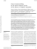 Cover page: Cancer immunoediting by the innate immune system in the absence of adaptive immunity