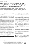 Cover page: Contraceptive efficacy, safety, fit, and acceptability of a single-size diaphragm developed with end-user input.