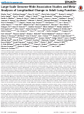 Cover page: Large-Scale Genome-Wide Association Studies and Meta-Analyses of Longitudinal Change in Adult Lung Function