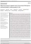 Cover page: Allopurinol reduces oxidative stress and activates Nrf2/p62 to attenuate diabetic cardiomyopathy in rats