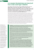 Cover page: IL-6 receptor blockade does not slow β cell loss in new-onset type 1 diabetes