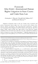 Cover page of Foreword: After Kiobel—International Human Rights Litigation in State Courts and Under State Law