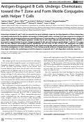 Cover page: Antigen-Engaged B Cells Undergo Chemotaxis toward the T Zone and Form Motile Conjugates with Helper T Cells