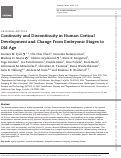 Cover page: Continuity and Discontinuity in Human Cortical Development and Change From Embryonic Stages to Old Age.