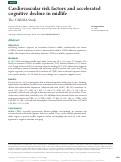 Cover page: Cardiovascular Risk Factors and Accelerated Cognitive Decline in Midlife: the CARDIA Study