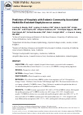 Cover page: Predictors of Hospitals with Endemic Community-Associated Methicillin-Resistant Staphylococcus aureus