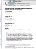 Cover page: Which Children are Frequently Victimized in U.S. Elementary Schools? Population-based Estimates.