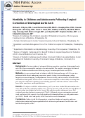 Cover page: Morbidity in Children and Adolescents After Surgical Correction of Interrupted Aortic Arch