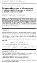 Cover page: The exploration process of inhomogeneous continuum random trees, and an extension of Jeulin’s local time identity