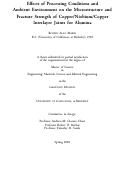 Cover page: Effects of processing conditions and ambient environment on the microstructure and fracture 
strength of copper/niobium/copper interlayer joints for alumina