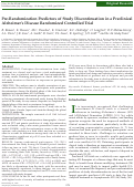 Cover page: Pre-Randomization Predictors of Study Discontinuation in a Preclinical Alzheimers Disease Randomized Controlled Trial.