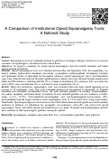 Cover page: A Comparison of Institutional Opioid Equianalgesia Tools: A National Study.