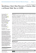 Cover page: Identifying a Heart Rate Recovery Criterion After a 6-Minute Walk Test in COPD