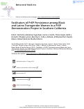 Cover page of Facilitators of PrEP Persistence among Black and Latinx Transgender Women in a PrEP Demonstration Project in Southern California