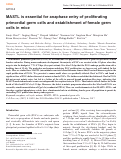 Cover page: MASTL is essential for anaphase entry of proliferating primordial germ cells and establishment of female germ cells in mice