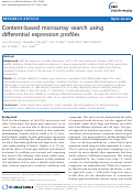 Cover page: Content-based microarray search using differential expression profiles