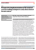 Cover page: Prospective implementation of AI-assisted screen reading to improve early detection of breast cancer.