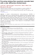 Cover page: Focusing metasurface quantum-cascade laser with a near diffraction-limited beam.