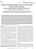 Cover page: CotH3 mediates fungal invasion of host cells during mucormycosis.