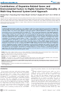 Cover page: Contributions of Dopamine-Related Genes and Environmental Factors to Highly Sensitive Personality: A Multi-Step Neuronal System-Level Approach