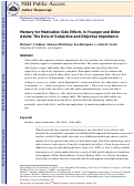 Cover page: Memory for medication side effects in younger and older adults: The role of subjective and objective importance