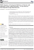 Cover page: Early Adoption of Checkpoint Inhibitors in Patients with Metastatic Gastric Adenocarcinoma—A Case Series of Non-Operative Long-Term Survivors