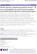 Cover page: Whole-genome sequencing analysis reveals new susceptibility loci and structural variants associated with progressive supranuclear palsy