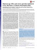 Cover page: Maternal age effect and severe germ-line bottleneck in the inheritance of human mitochondrial DNA