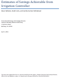 Cover page: Estimates of Savings Achievable from Irrigation Controller