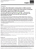 Cover page: A call for the informatics community to define priority practice and research areas at the intersection of climate and health: report from 2023 mini-summit