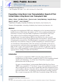 Cover page: Expanding living donor liver transplantation: Report of first US living donor liver transplant chain.