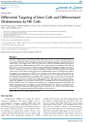 Cover page: Differential Targeting of Stem Cells and Differentiated Glioblastomas by NK Cells