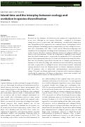 Cover page: Island time and the interplay between ecology and evolution in species diversification