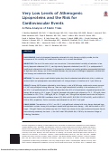 Cover page: Very Low Levels of Atherogenic Lipoproteins and the Risk for Cardiovascular Events A Meta-Analysis of Statin Trials