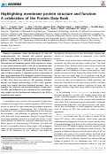 Cover page: Highlighting membrane protein structure and function: A&nbsp;celebration of the Protein Data Bank