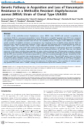 Cover page: Genetic Pathway in Acquisition and Loss of Vancomycin Resistance in a Methicillin Resistant Staphylococcus aureus (MRSA) Strain of Clonal Type USA300