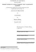 Cover page: Three Papers in Labor Market and Commodity Market