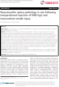 Cover page: Neuromyelitis optica pathology in rats following intraperitoneal injection of NMO-IgG and intracerebral needle injury