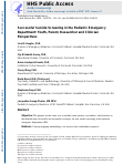 Cover page: Successful Suicide Screening in the Pediatric Emergency Department: Youth, Parent, Researcher, and Clinician Perspectives