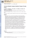 Cover page: The role of metabolic imaging in radiation therapy of prostate cancer