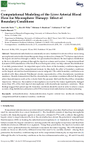 Cover page: Computational Modeling of the Liver Arterial Blood Flow for Microsphere Therapy: Effect of Boundary Conditions