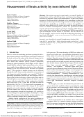Cover page: Measurement of brain activity by near-infrared light